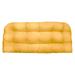 RSH DÃ©cor Indoor Outdoor Single Tufted Wicker Loveseat Cushion Standard Classic Buttercup Yellow