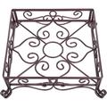 QWZNDZGR Metal Plant Stand for Outdoor Indoor Heavy Duty Flower Pots Holder Rustproof Wrought Iron Planter Stands Garden Square Supports Rack for Planter 11.8 Inch Black
