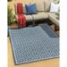 Unique Loom Kafes Indoor/Outdoor Trellis Rug Navy Blue/Ivory 6 1 x 9 Rectangle Geometric Scandinavian Flatweave Perfect For Patio Deck Garage Entryway