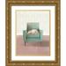 House Fenway 25x32 Gold Ornate Wood Framed with Double Matting Museum Art Print Titled - Nap Time Golden Pup