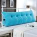 Large Filled Triangular Sofa Bed Back Cushion Positioning Support Backrest Pillows Reading Pillows with Removable Cover Sky Blue California King
