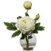 Nearly Natural Peony w/Fluted Vase Silk Flower Arrangement