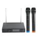 1 Set/3 Pcs Household Dual Professional Wireless Microphone System Office Cordless Microphone Speaker Handheld Microphone Karaoke Mic Music Player with US Plug (Black)