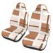 ZICANCN Car Seat Cover Brown Geometric Fabric Texture Car Front Seat Covers Protectors Automotive Seat Covers for Cars Trucks Suv