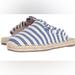 Kate Spade Shoes | Kate Spade Blue Cream Striped Canvas Laila Espadrilles Mules | Color: Blue/White | Size: 6.5