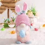 Lighted Bunny Easter Gnome Handmade Plush Scandinavian Swedish Tomte Light Up Elf Toy Present Battery Operated Rabbit Gifts Spring Tabletop Easter Holiday Decorations-1PCS