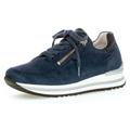Keilsneaker GABOR "TURIN", Damen, Gr. 41, blau (nachtblau), Ziegenveloursleder, sportlich, Schuhe Sneaker, Freizeitschuh, Halbschuh, Schnürschuh mit leichter Perforierung