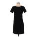 Old Navy Casual Dress - Shift Crew Neck Short sleeves: Black Print Dresses - Women's Size X-Small