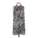 Forever 21 Casual Dress - Shift Collared Sleeveless: White Animal Print Dresses - Women's Size Small - Print Wash