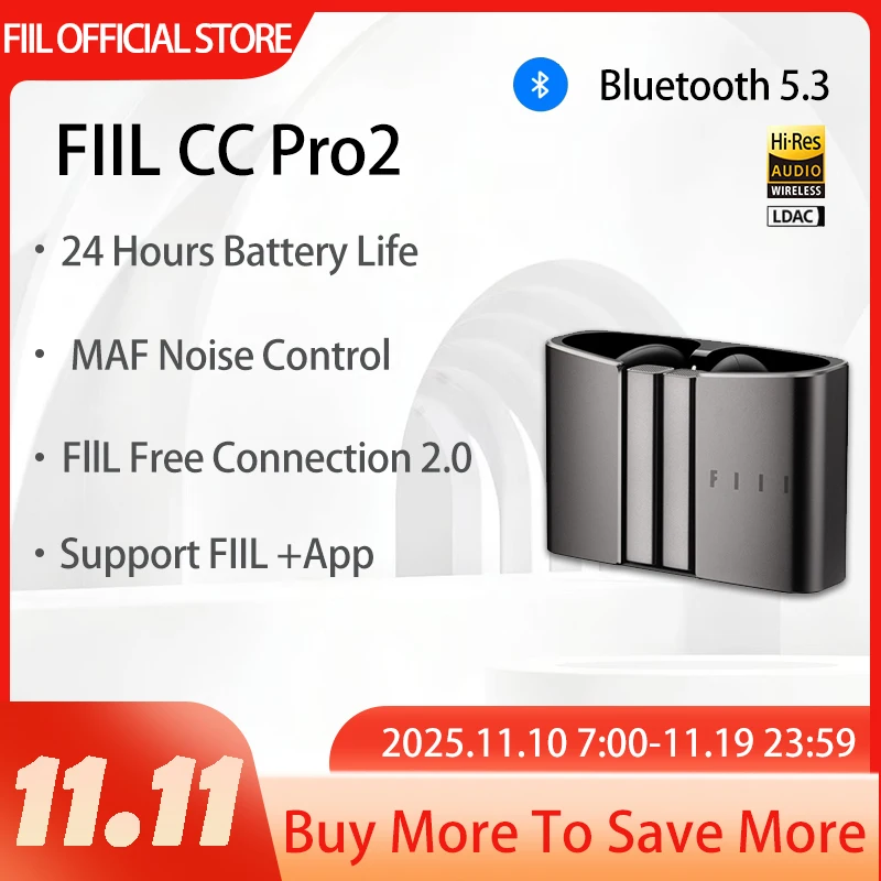 Version mondiale FIIL CC Pro2 haute résolution LDAC 42dB hybride ANC TWSaudífonos connexion casque bluetooth 2 appareil Bluetooth sans fil