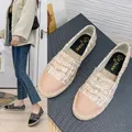 Espadrilles patchwork européennes pour femmes chaussures Creepers en cuir véritable mocassins