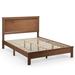 Costway Full Size Platform Slat Bed Frame with High Headboard-Walnut