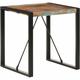 Table carrée industrielle bois recyclé massif et métal noir Vosa 70x70x75 cm