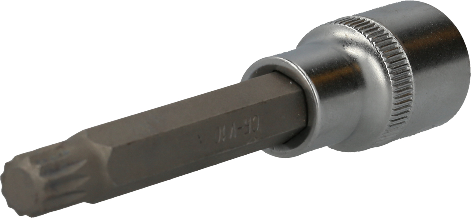 BRILLIANT TOOLS Steckschlüsseleinsatz 1/2 Vielzahn-Bit-Stecknuss, 100 lang, M10 BT022944