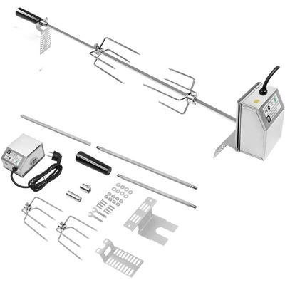 Hengmei - Elektrogrills Edelstahl Grillspieß Set 107cm bbq Fleischklammer mit Motor inkl.