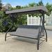 Freeport Park® Hendren Porch Swing w/ Stand Outdoor Cover Metal | 68.8 H x 74.5 W x 46.6 D in | Wayfair C2191586570A4D1987281A793D38DF81