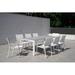 Latitude Run® Cebes Rectangular 8 - Person 87" Long Aluminum Outdoor Dining Set Metal in Gray/White | 87 W x 39.5 D in | Wayfair