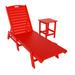 Beachcrest Home™ Shavon 78.2" Long Reclining Single Chaise w/ Table Plastic in Red | 38 H x 22.8 W x 78.2 D in | Outdoor Furniture | Wayfair