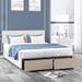 Mixoy Full/Queen/King Size Bed Frame, No Box Spring Needed Bed Frame with Headboard, Upholstered Platform Bed Frame for Bedroom