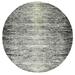 Shahbanu Rugs Black with Touches of Gray, Striae Design, Wool and Pure Silk Hand Knotted, Round Oriental Rug (10'0" x 10'0")