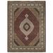 Shahbanu Rugs Mahogany Red Tabriz Mahi with Fish Medallion Design, 175 KPSI, Pure Wool, Hand Knotted, Oriental Rug (9'2"x12'3")