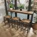 Modern Design Kitchen Dining Table，Pub Table，Long Dining Table Set with 3 Stools，Easy Assembly