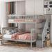 Gray Twin over Full Stairway Bunk Bed with Storage Staircase, 90.8''L*57.8''W*65.3''H, 197LBS