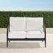 Trelon Aluminum Loveseat in Matte Black Finish - Linen Flax - Frontgate