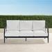 Trelon Aluminum Sofa in Matte Black Finish - Salta Palm Air Blue - Frontgate