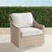 Ashby Swivel Lounge Chair with Cushions in Shell Finish - Resort Stripe Leaf, Standard - Frontgate