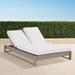 Palermo Double Chaise Lounge with Cushions in Dove Finish - Rain Sailcloth Cobalt, Standard - Frontgate