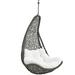 Pemberly Row Modern Metal Patio Swing Chair with Fabric in Gray/White