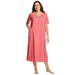 Plus Size Women's Sleep Shirt Tee by Dreams & Co. in Sweet Coral Shell Pocket (Size 1X)