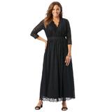 Plus Size Women's Scallop Lace Maxi Dress by Jessica London in Black (Size 22 W)