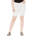 Plus Size Women's Invisible Stretch® Contour Cuffed Short by Denim 24/7 in White Denim (Size 42 W)