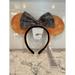 Disney Accessories | Disney Parks 2022 Halloween Orange Fall Minnie Mouse Ears Headband New | Color: Orange | Size: Os