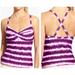 Athleta Swim | Athleta Size 34d/Dd Tankini Swim Top Purple Del Mar Twister Tie Dye Adjustable | Color: Purple/White | Size: 34 D