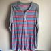 Lularoe Shirts | Lularoe Blue Red Striped Mark Henley Tee | Color: Blue/Red | Size: M