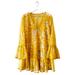 Free People Dresses | Free People Falling Flowers Frock Mini Dress | Color: Gold/Yellow | Size: Xxs