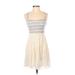 Jodi Kristopher Casual Dress - A-Line Sweetheart Sleeveless: Gray Color Block Dresses - Women's Size 3