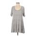 Lularoe Casual Dress - A-Line Scoop Neck Short sleeves: Gray Color Block Dresses - Women's Size Small