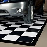 G-Floor 10' x 20' Imaged Parking Mat (Checkerboard with Black Border)