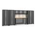 NewAge Products BOLD 3.0 Series Grey 7-Piece Cabinet Set with Bamboo Top Backsplash and LED Lights