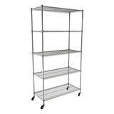 SafeRacks NSF 5-Tier Wire Shelving Rack with Wheels 36"W x 72"H x 18"D