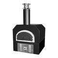 Chicago Brick Oven 38" x 28" Hybrid Countertop Natural Gas / Wood Pizza Oven with Skirt (Solar Black - Commercial)