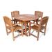 All Things Cedar 5-Piece Butterfly Oval Table Dining Chair Set with Green Cushions