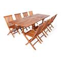 All Things Cedar 9-Piece Twin Butterfly Extension Table Folding Chair Set