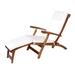 All Things Cedar 5-Position Steamer Chair with White Cushions