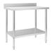 vidaXL 39.4" x 23.6" Stainless Steel Work Table with Backsplash