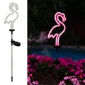 Lampe solaire néon en forme de flamant rose luminaire décoratif d'extérieur idéal pour un jardin